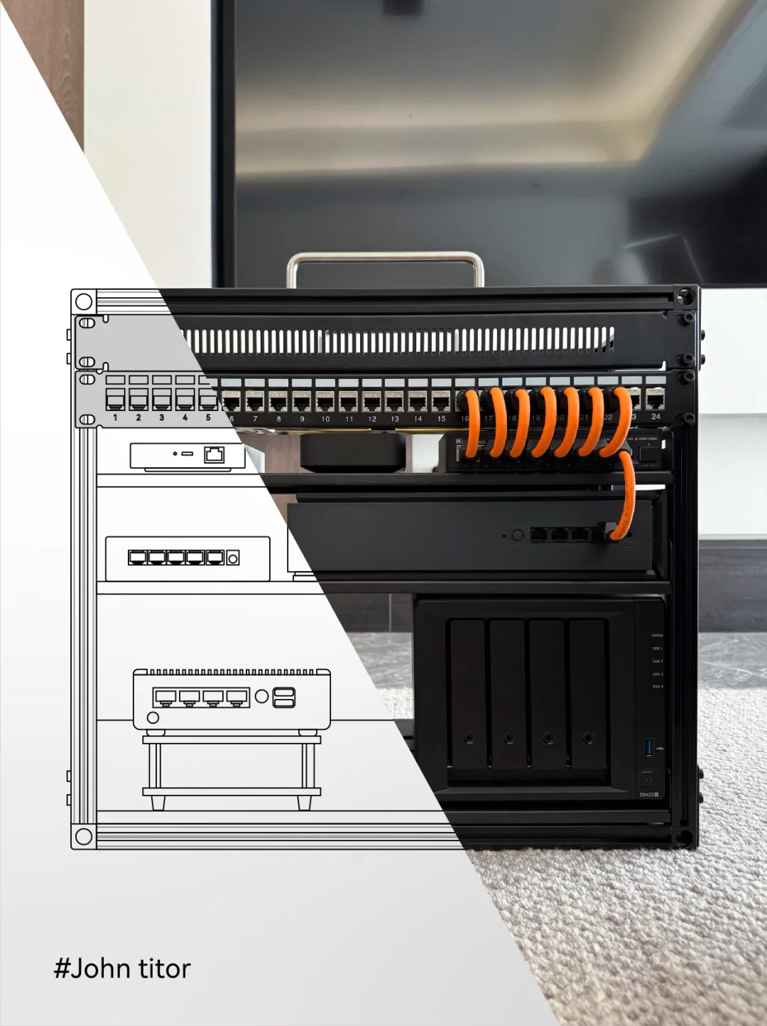 DIY铝型材 纯黑机柜