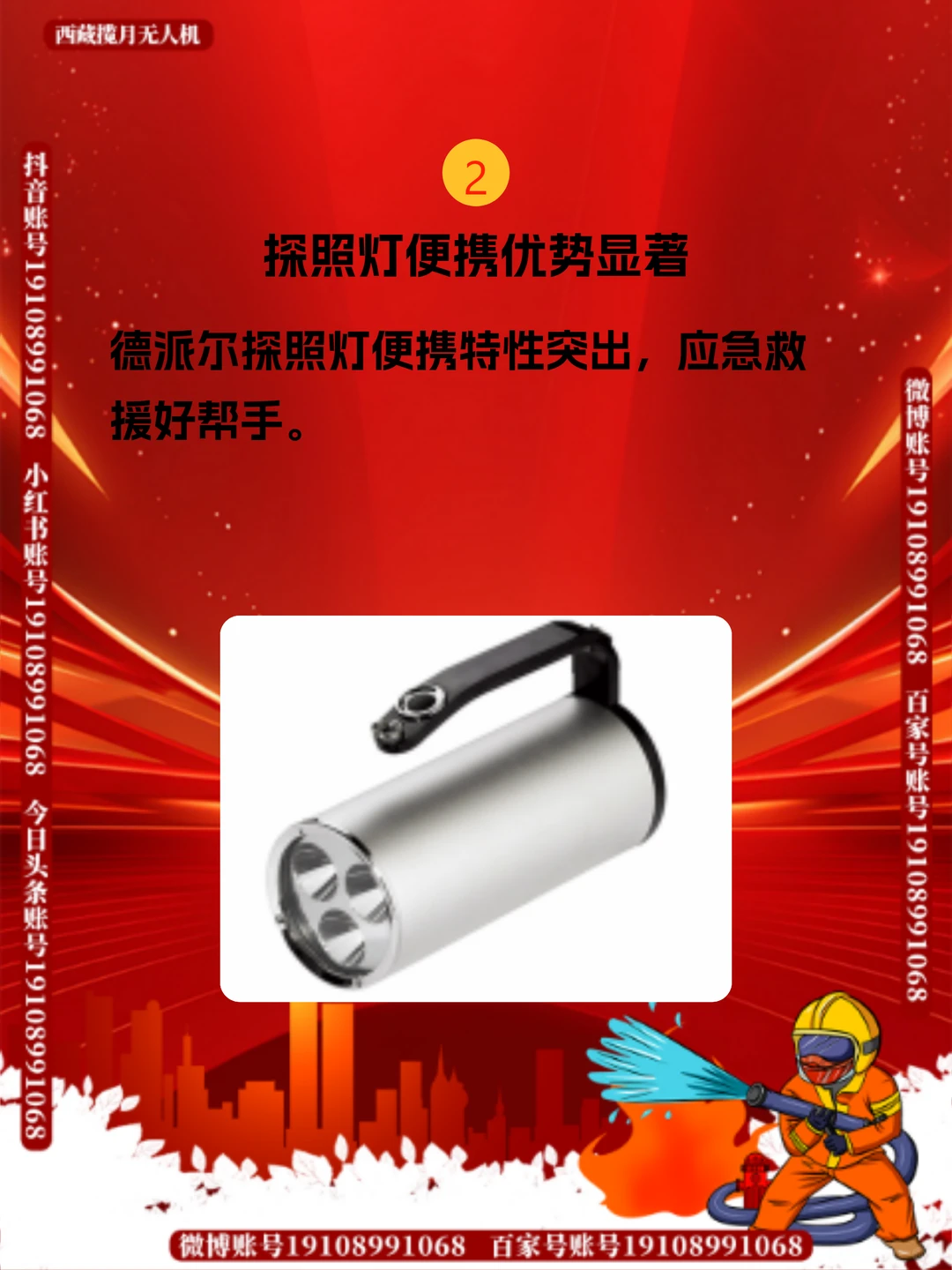 DC11.1V探照灯，应急救援必备