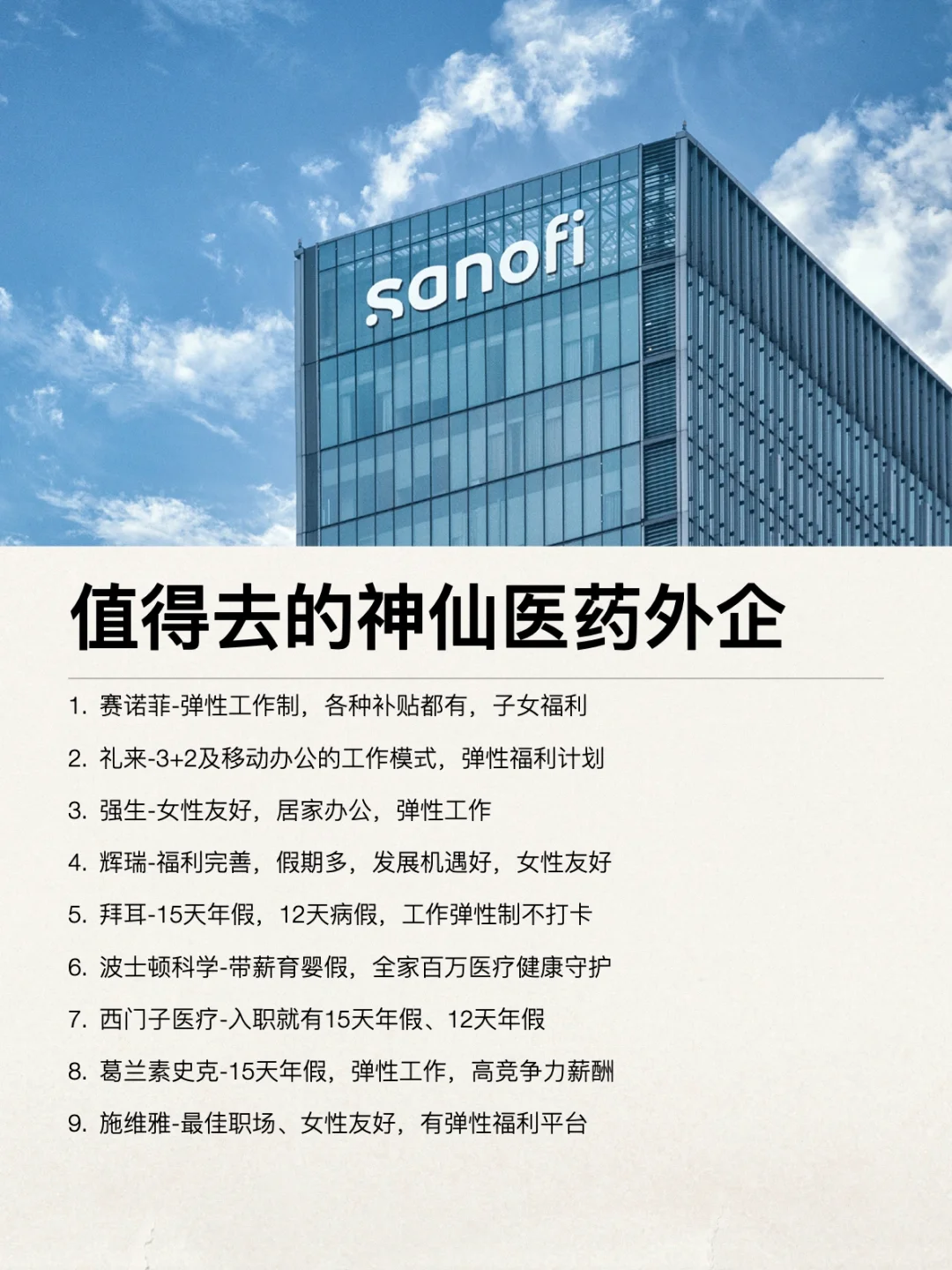 金九银十值得去的神仙医药外企