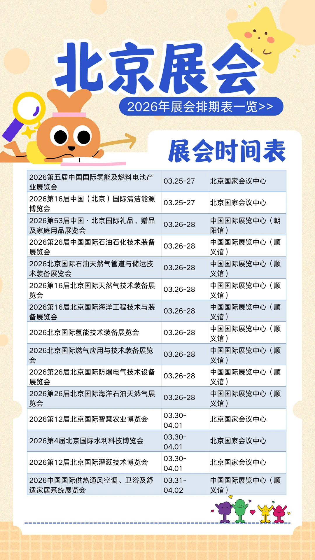 2026年北京展会1-3月时间表