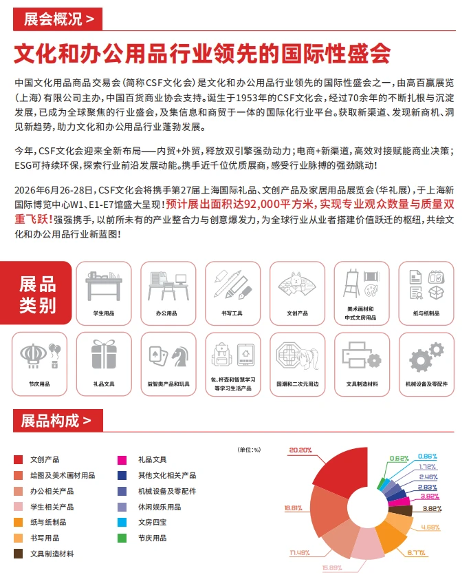 2026上海文具展，诚邀参展，展位预定中！