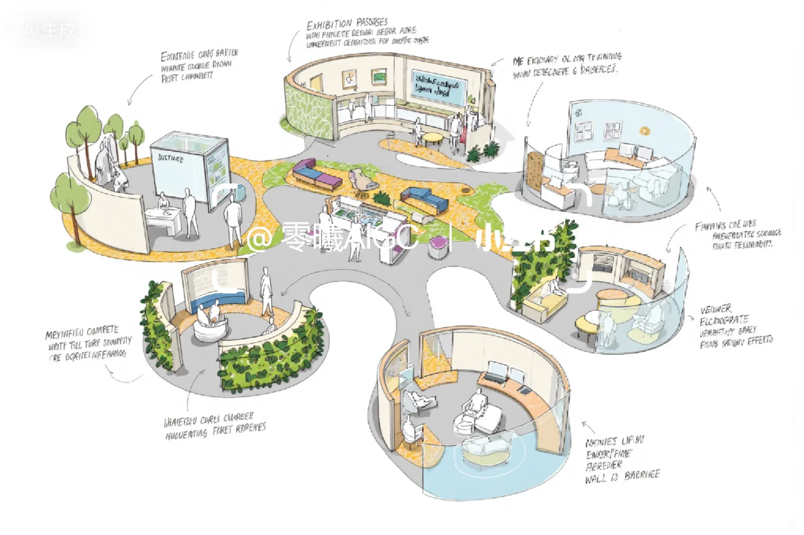 环艺作业｜空间构成分析自然主义曲面空间