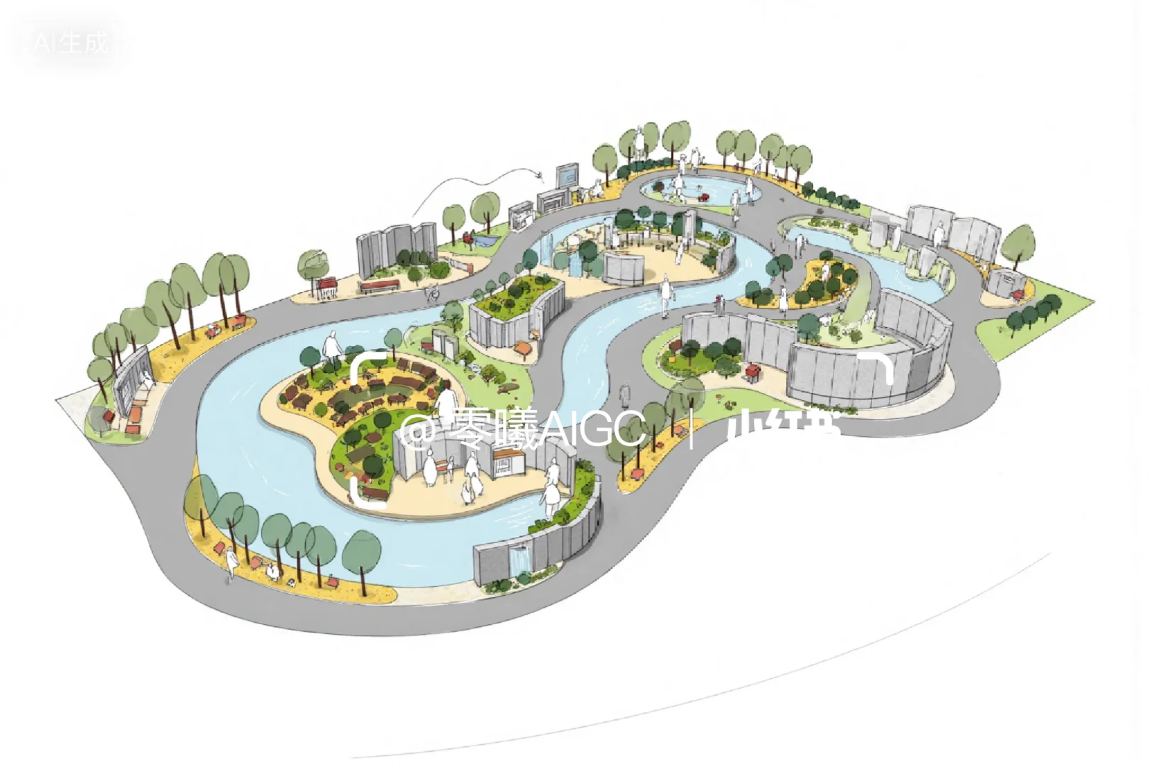 环艺作业｜空间构成分析自然主义曲面空间