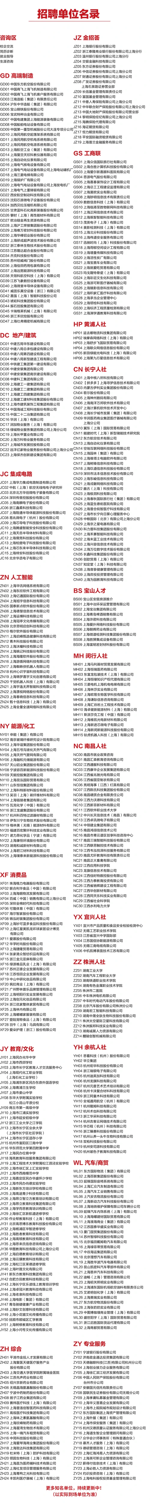 11.26！上海西南五校名校名企专场招聘会