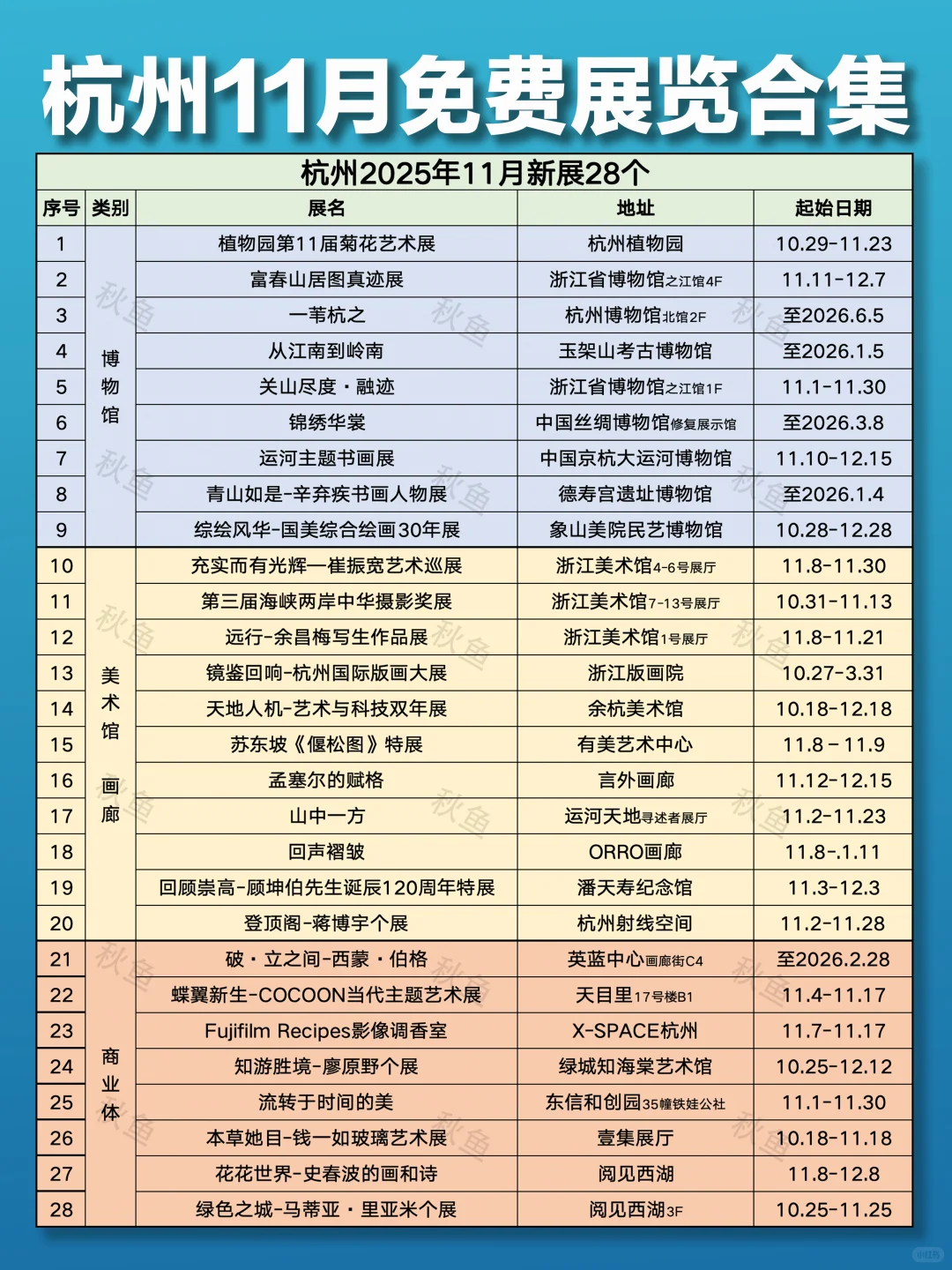 杭州11月免费展杀疯了❤️99个承包整月快乐