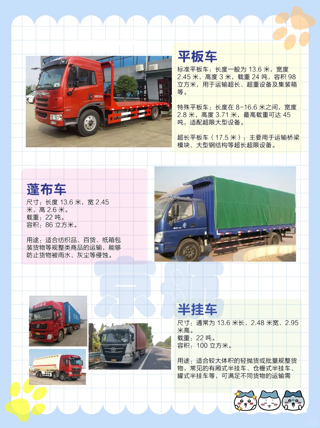 货代小知识-国际物流常见运输车型及尺寸