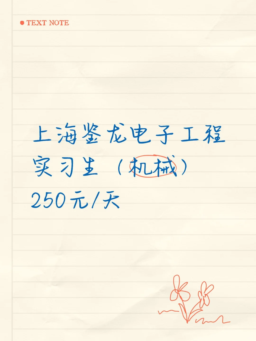 上海鉴龙电子工程实习生（机械）250元/天