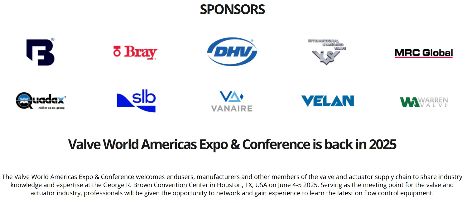 2025年美国美洲阀门世界展览会Valve World