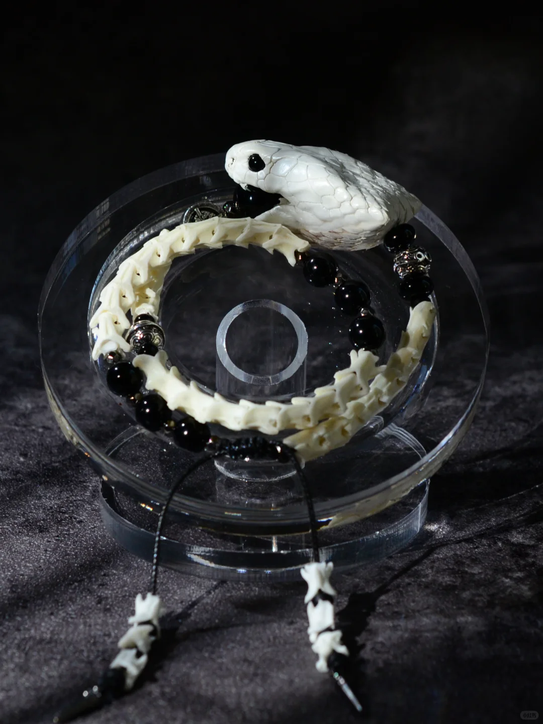 蛇骨手链带蛇头双圈男女通用款小众个性手链