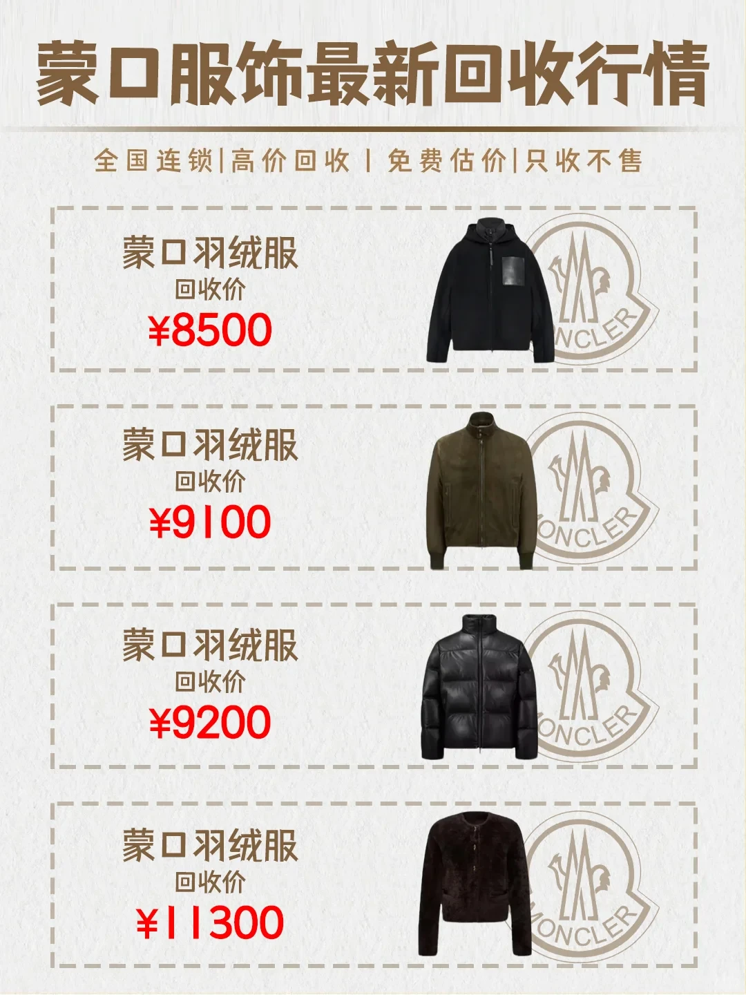 蒙口羽绒服回收行情揭秘！11月能收这个价！