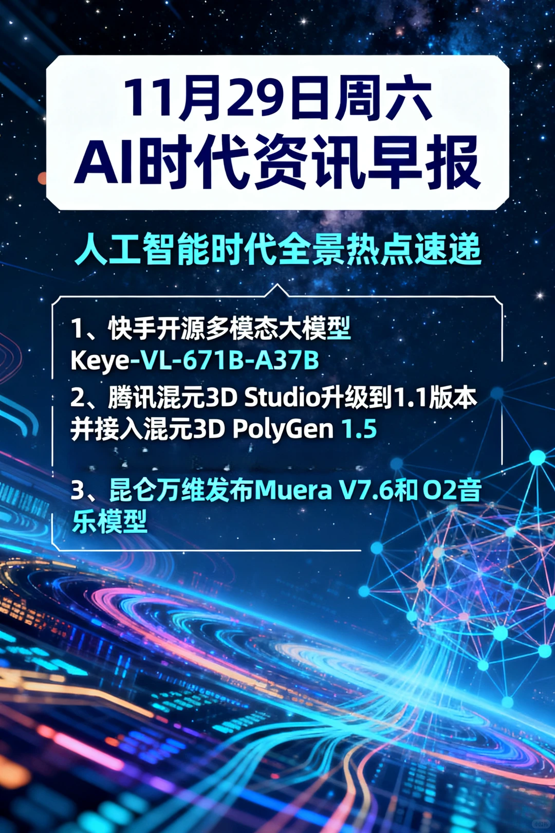 11月29日周六 AI时代资讯早报•前沿版