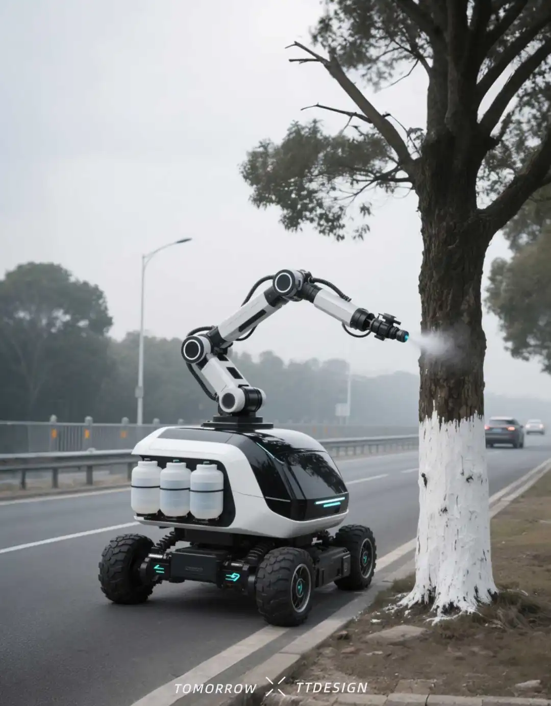 这台无人树干涂护机也太棒了吧！