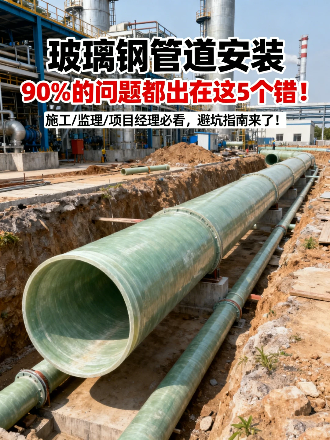 玻璃钢管道安装90%的问题都出在这5个错！