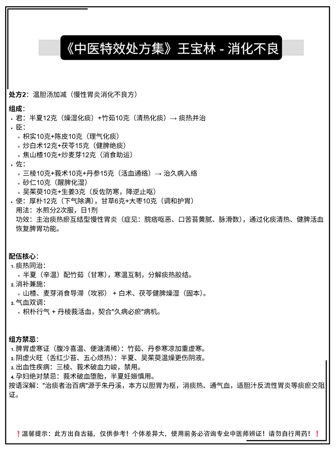 《中医特效处方集》王宝林-消化不良