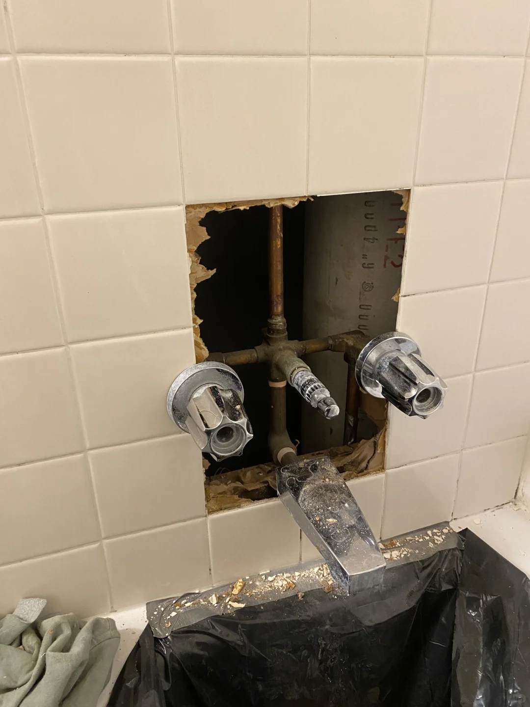 Replace shower faucet
