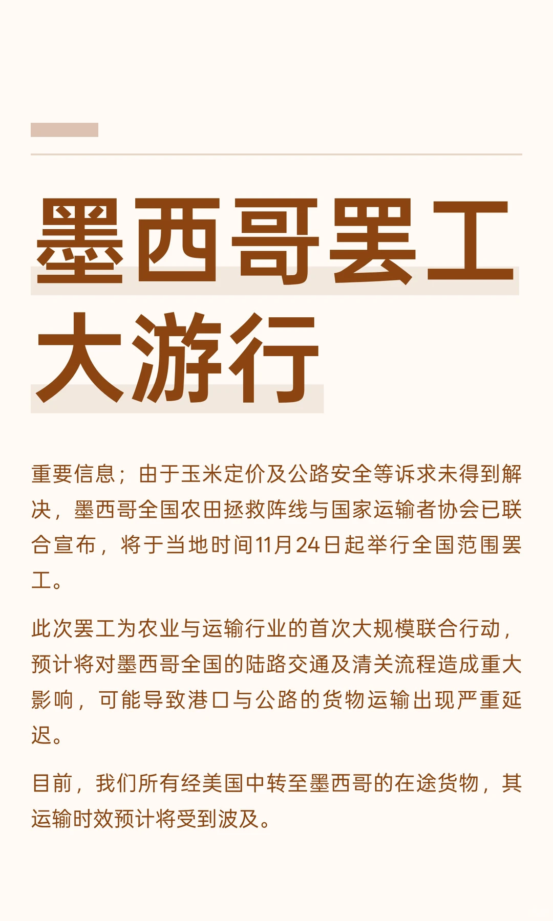 墨西哥罢工大游行