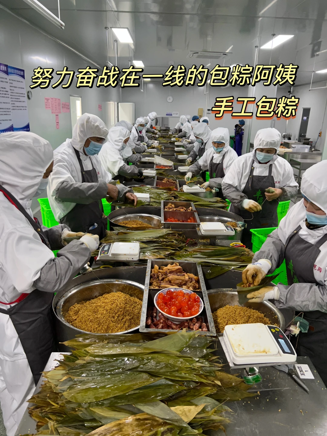 全网粽子工厂都在用的一张包粽车间图