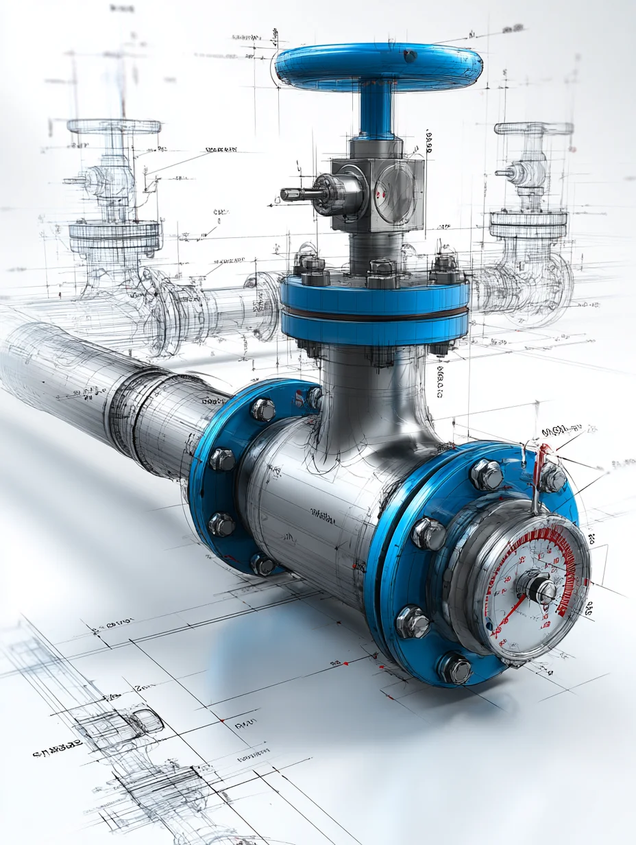 工业球阀设计草图｜提示词