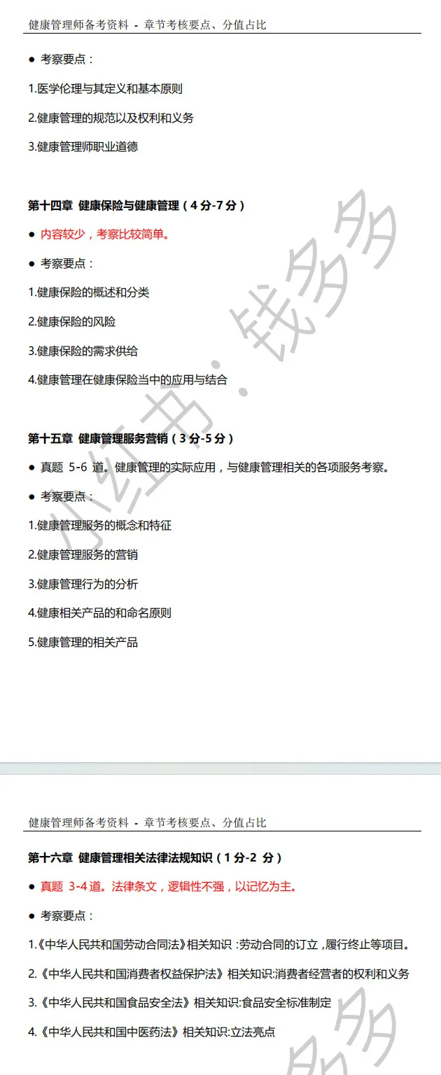 想拿健康管理师证书，背这些就够了！