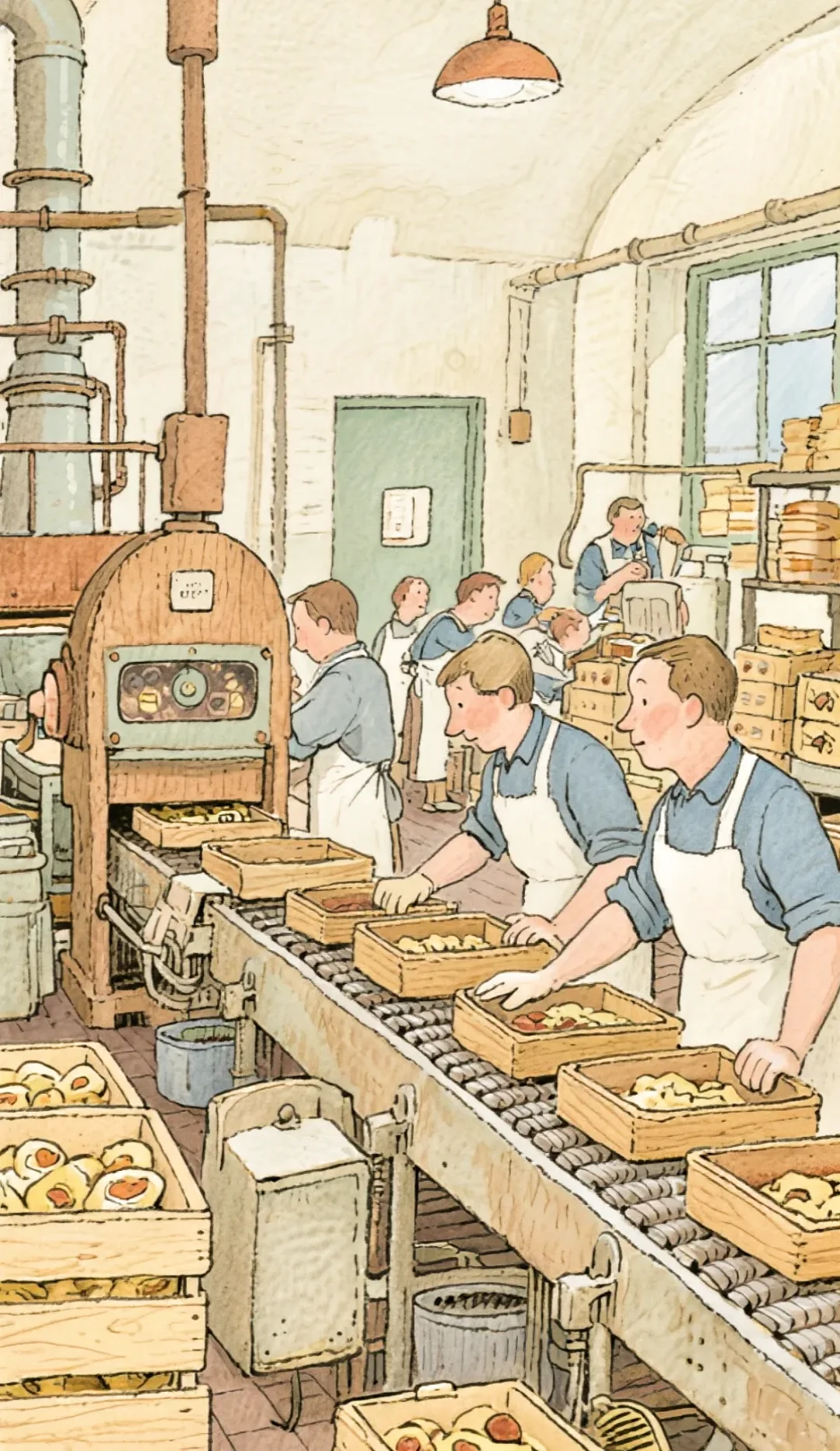 ?和插画小人一起去食品工厂做面包