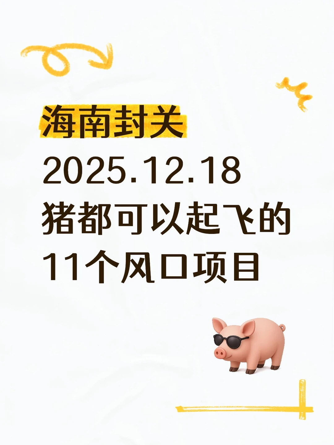 海南封关！十一个风口项目