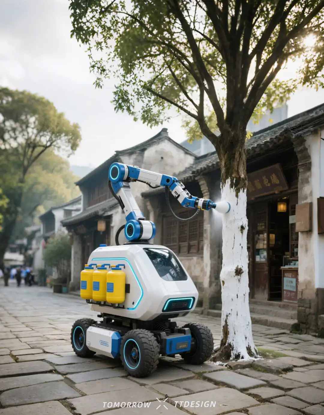 这台无人树干涂护机也太棒了吧！