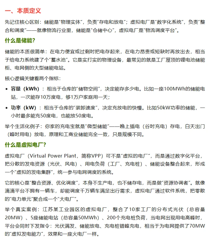 储能基础知识：储能和虚拟电厂
