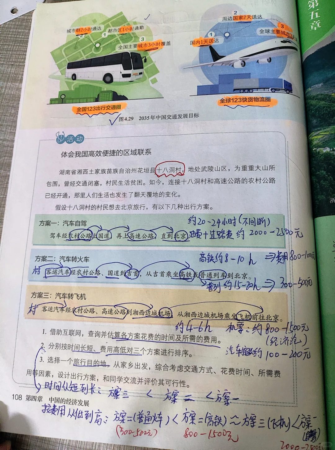 2025新人教版八上地理课本笔记4.3交通运输