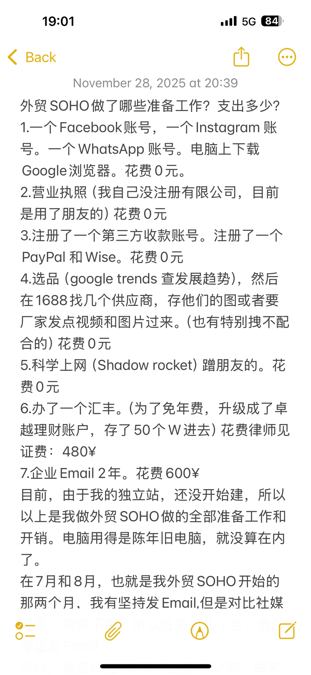 外贸SOHO做了哪些准备工作?支出多少?