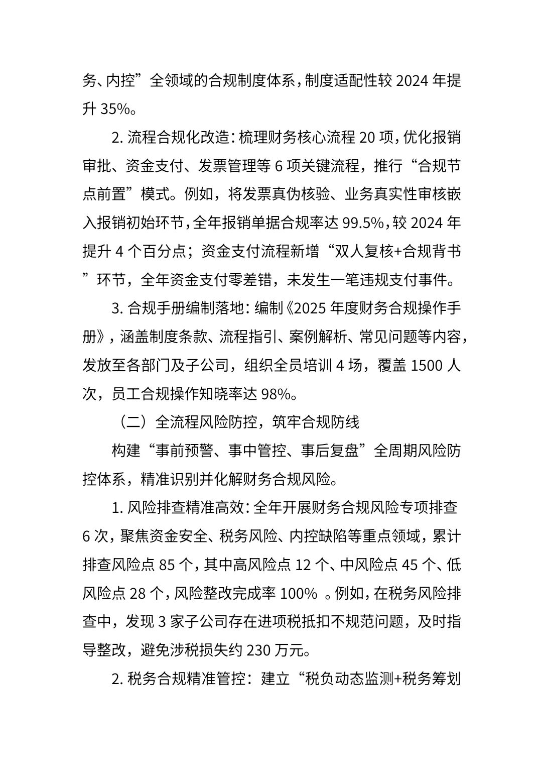 2025年度财务合规管理工作总结报告