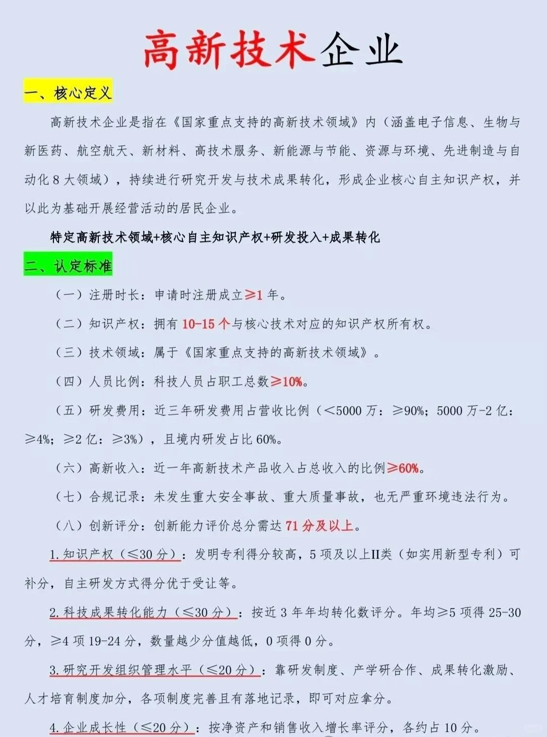 高新技术企业认定必看！！