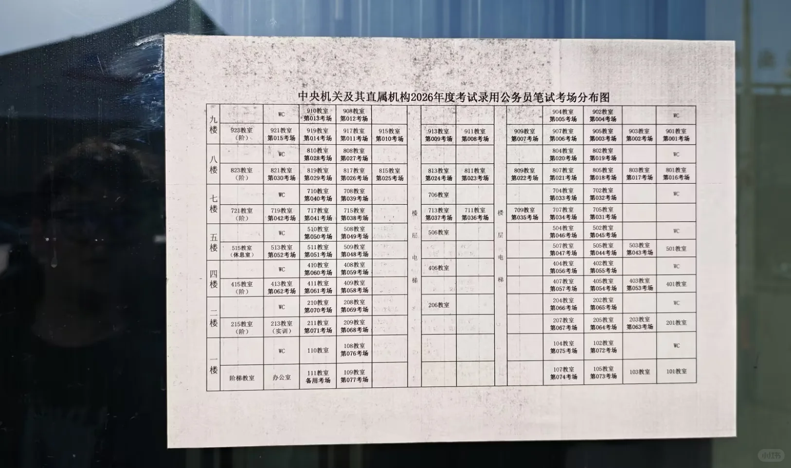 注意⚠️阜阳技师学院国考考场分布图!