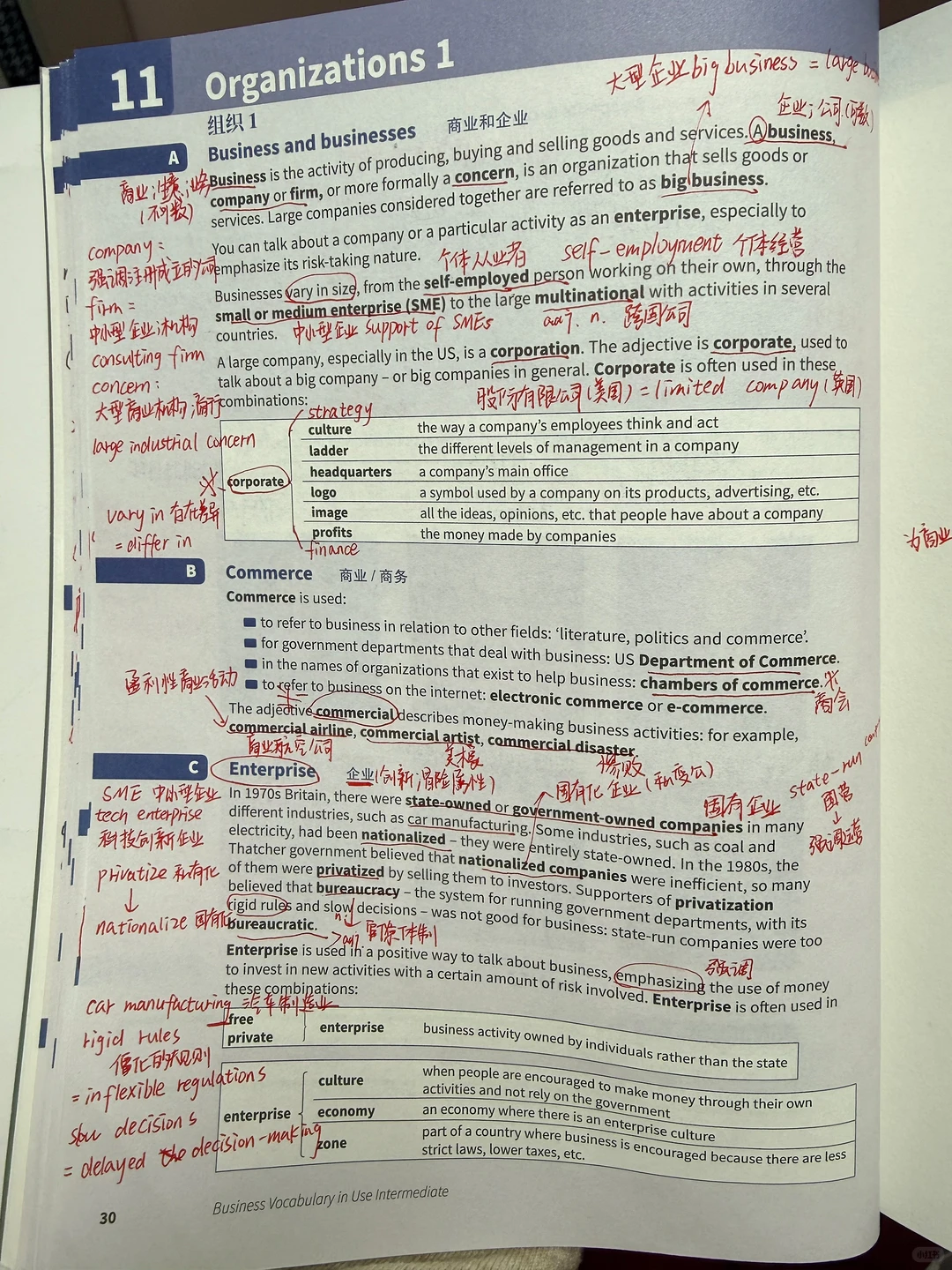 unit11今天学组织 国企 私企 商业