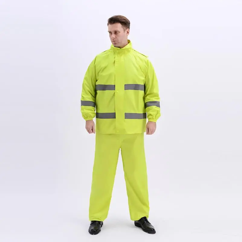 跨境制作反光pvc雨衣 交通执勤户外环卫