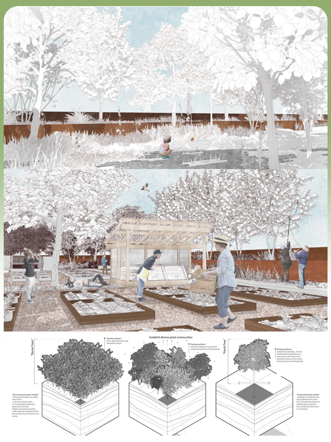 他用针线“种”出一片森林