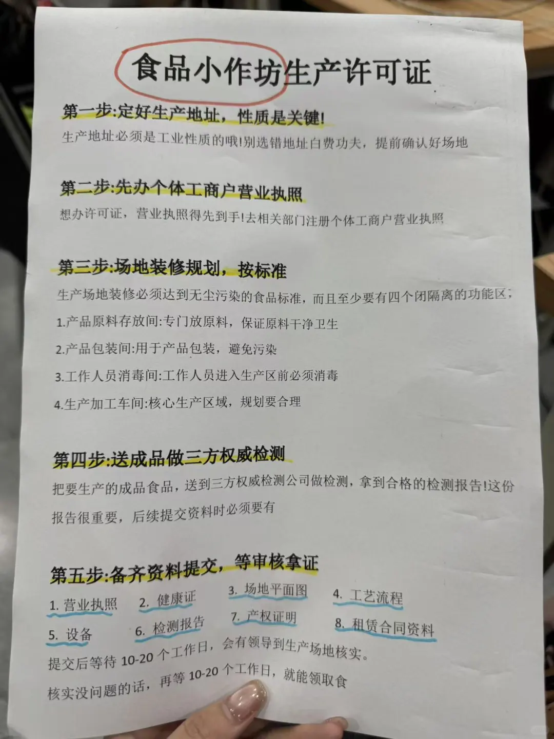 食品小作坊生产许可证