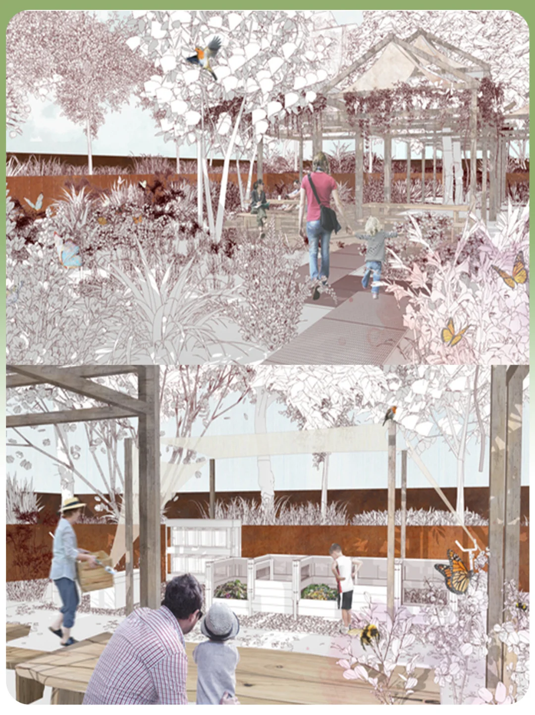 他用针线“种”出一片森林