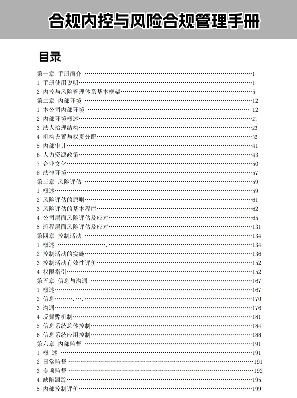 合规内控|企业合规风险管理手册