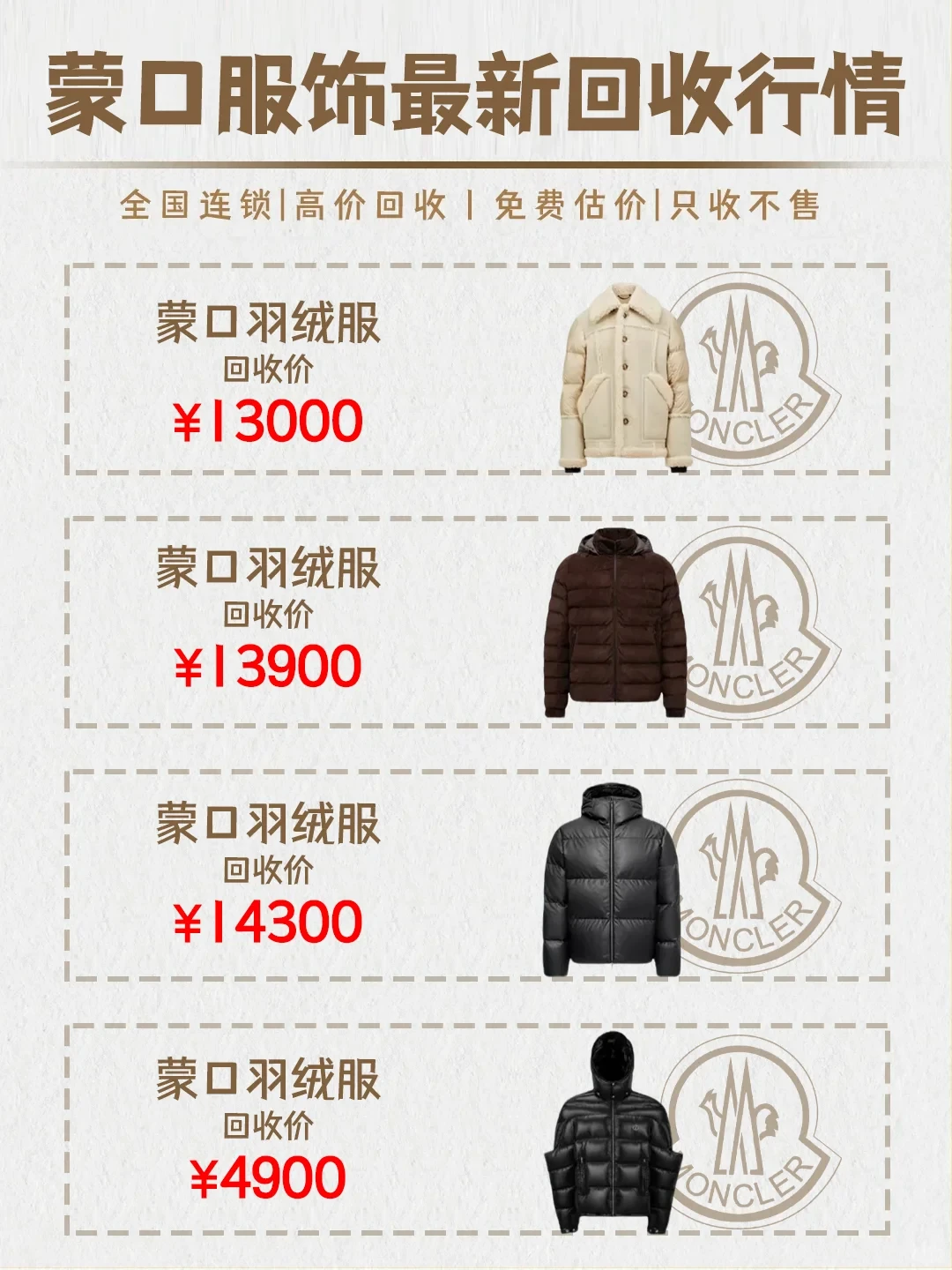 蒙口羽绒服回收行情揭秘！11月能收这个价！