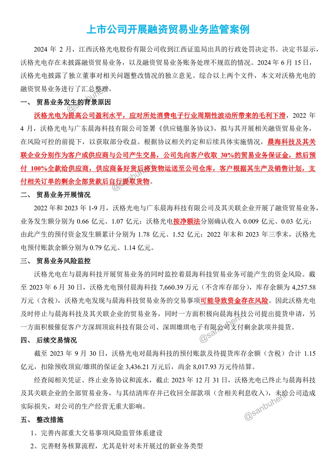 注会审计案例：融资性贸易业务