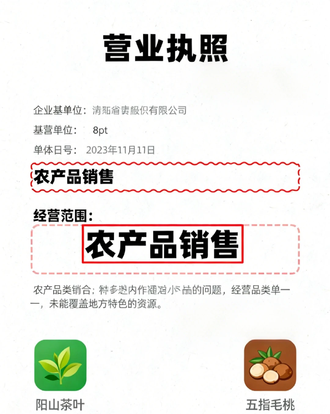 阳山农产品想加工？先把经营范围规划好！