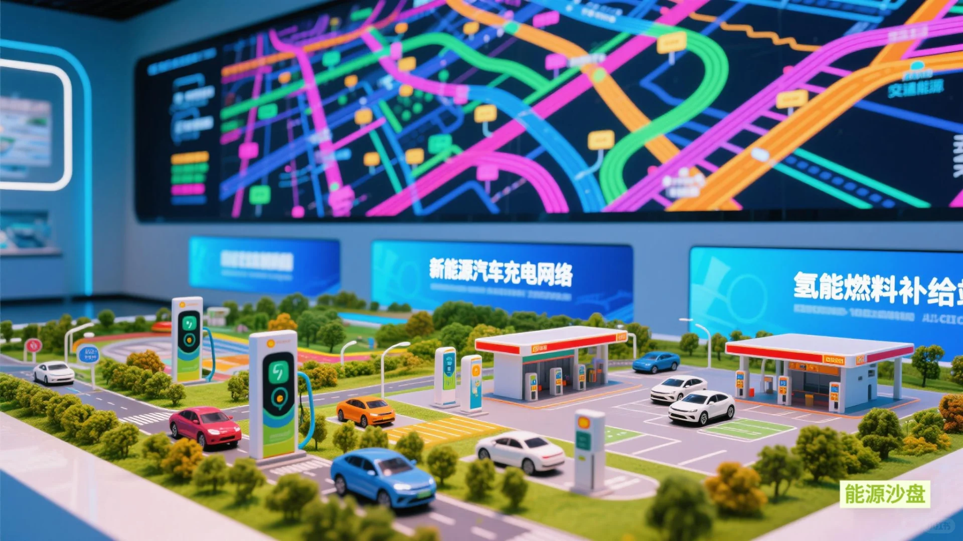 光伏、储能、充电、换电一体化综合沙盘