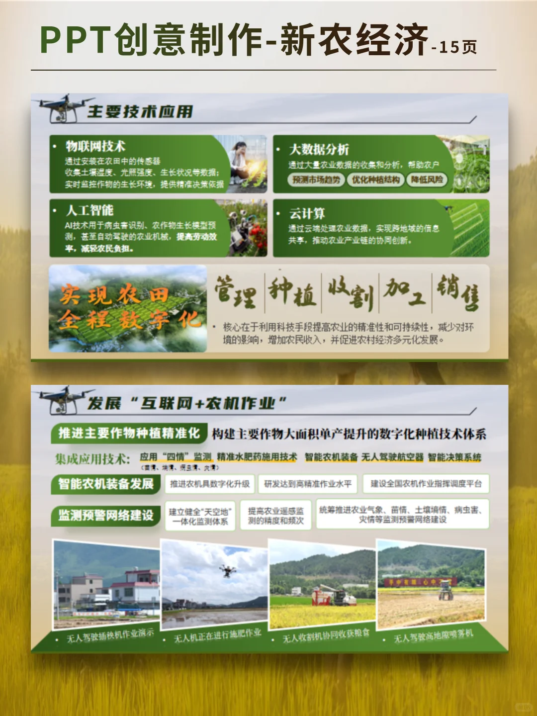 新农经济 | 无人现代化机器PPT模板分享✨