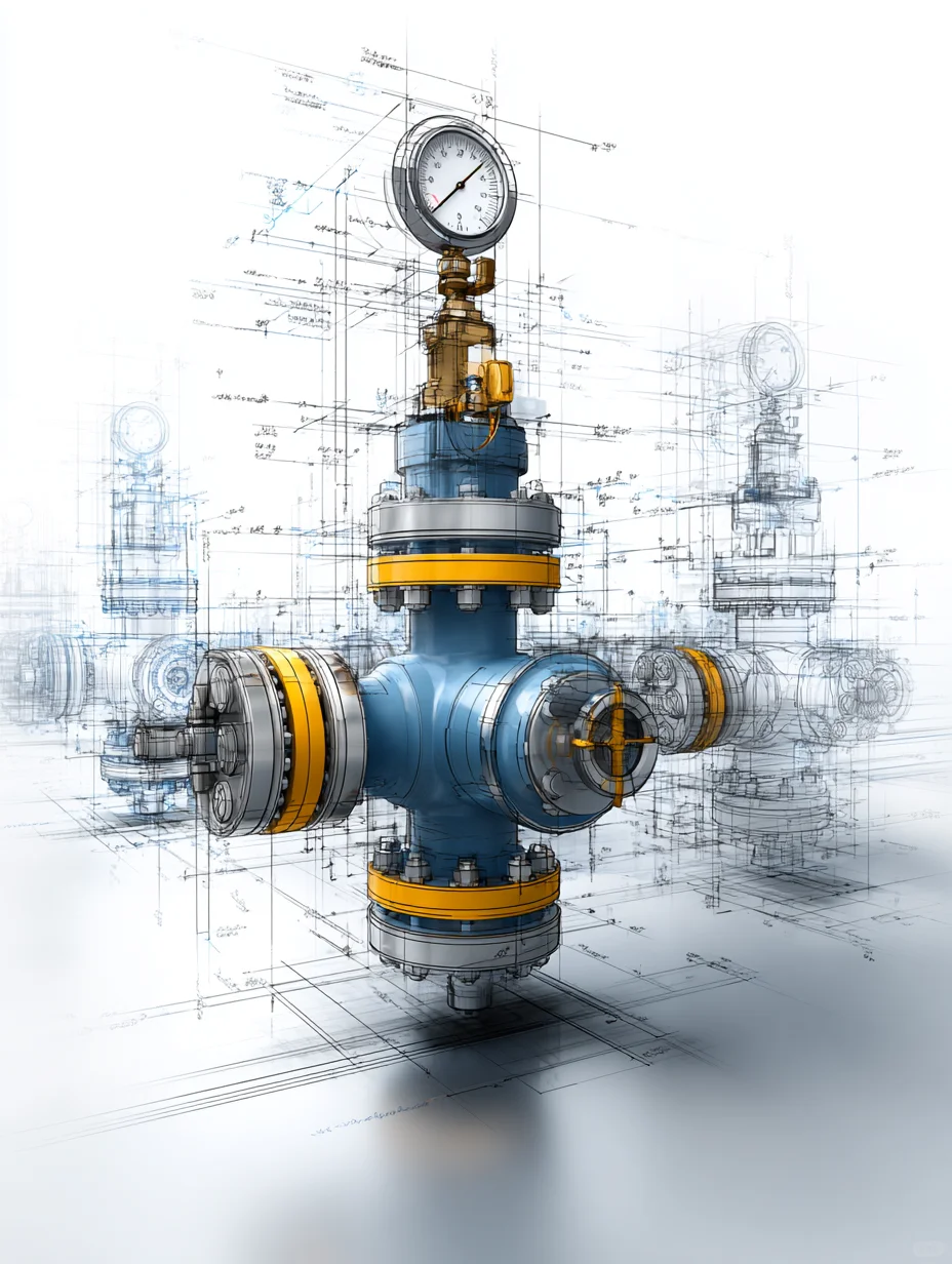 工业球阀设计草图｜提示词