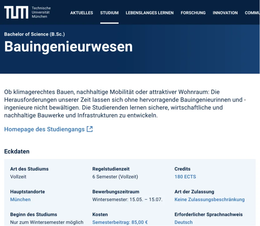 土木行业不景气?来看看德国土木专业学什么