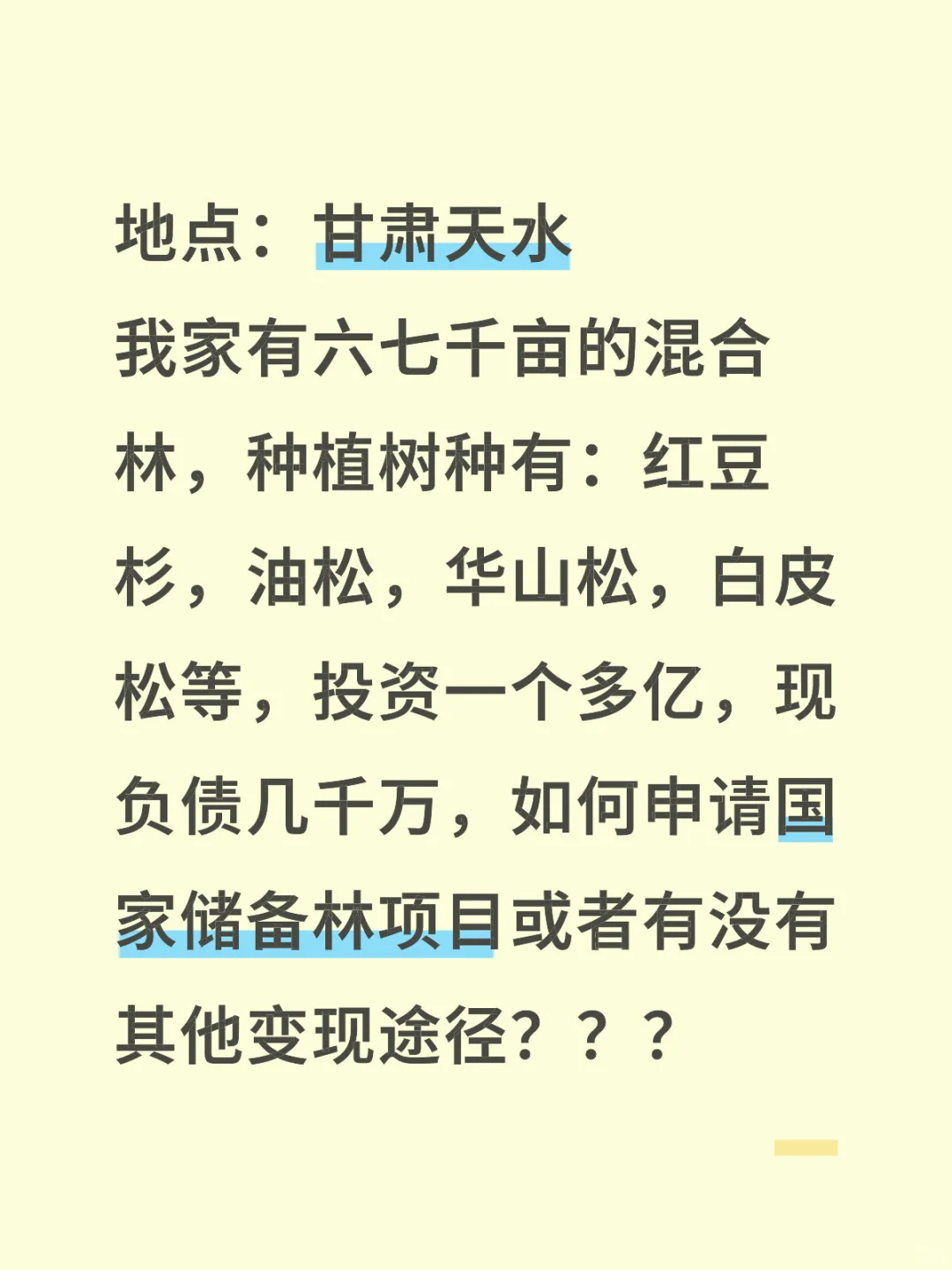 国家储备林项目