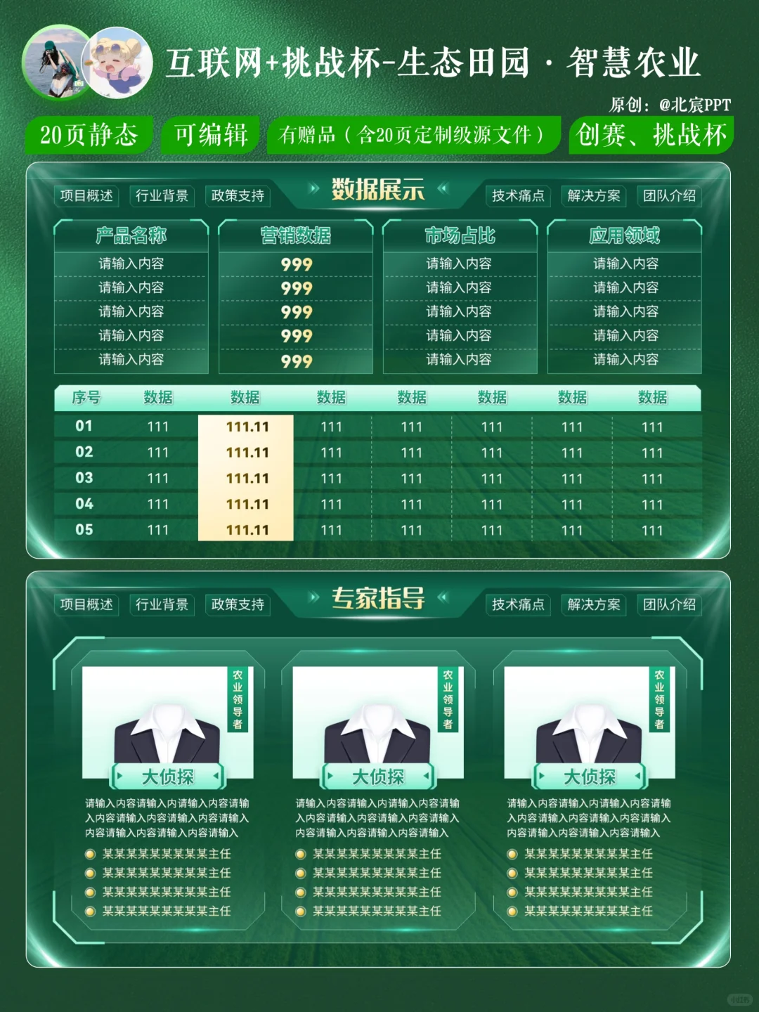 挑战杯ppt-这份智慧农业模板可冲国金