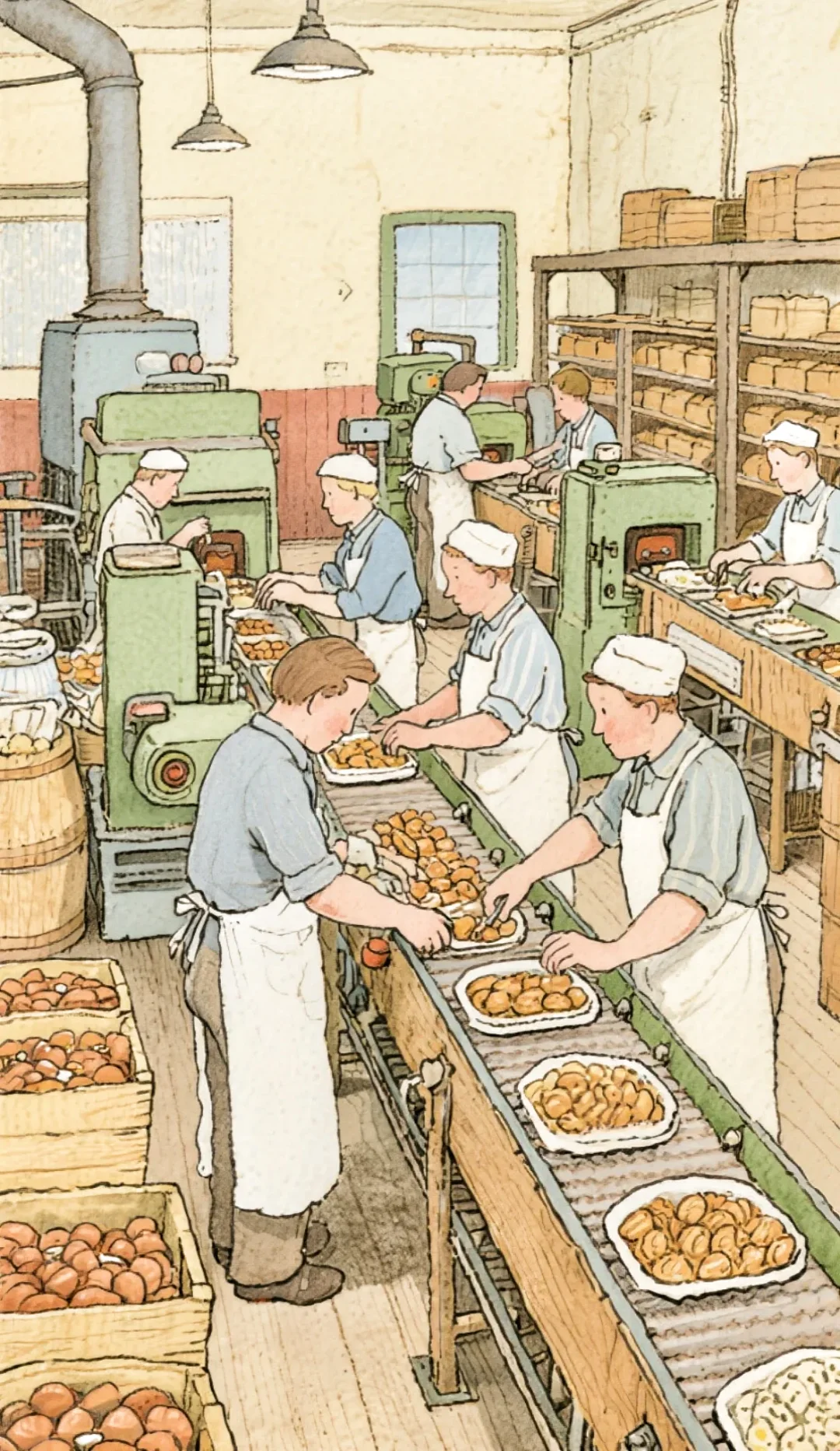 ?和插画小人一起去食品工厂做面包