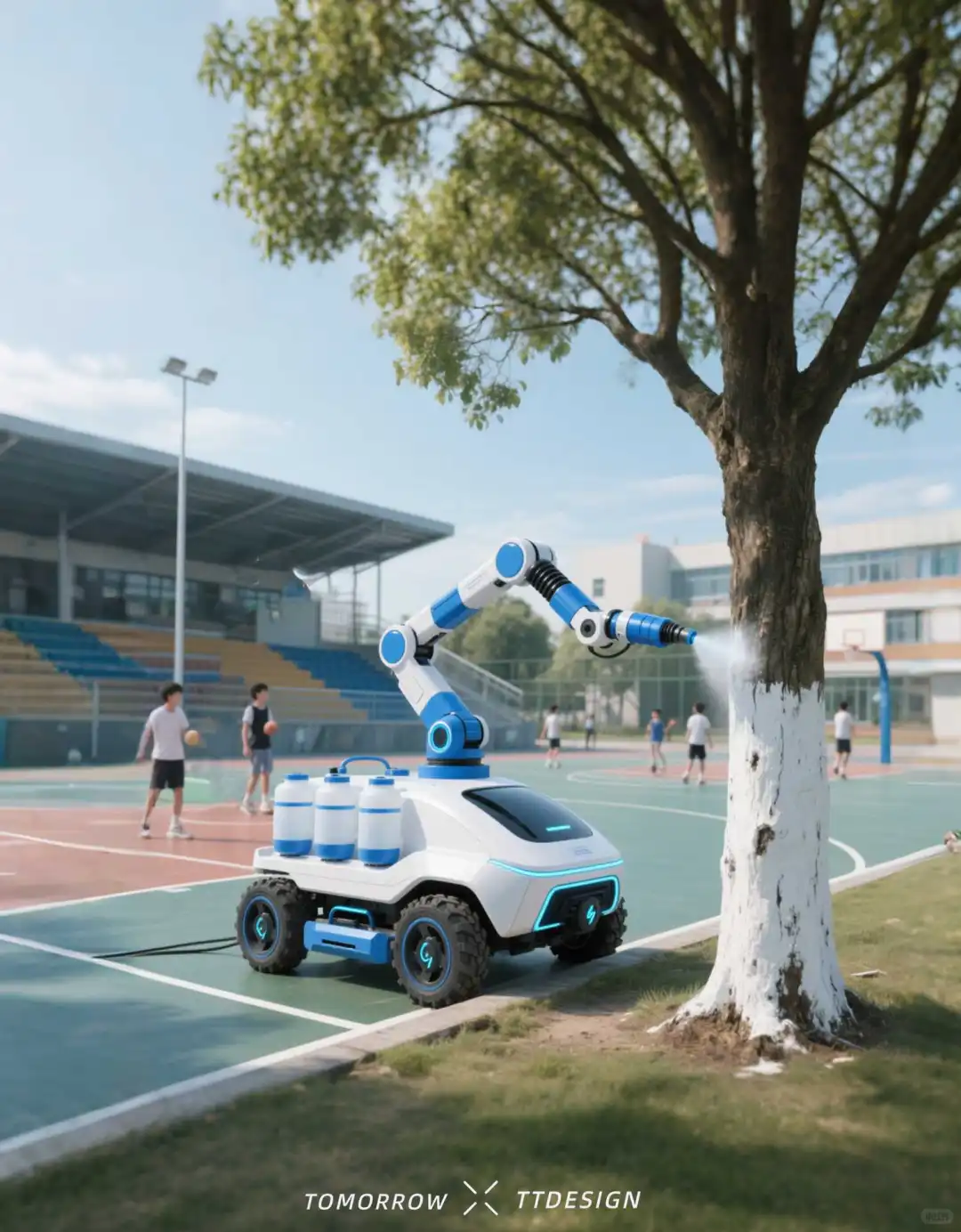 这台无人树干涂护机也太棒了吧！