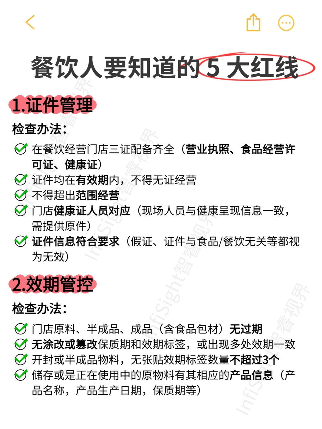一次性说清餐饮5大红线，不看就亏了！